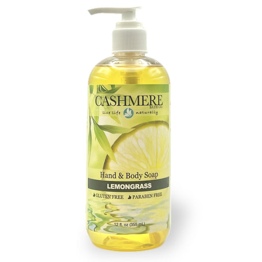 Hand and Body Liquid Soap 12oz. - Lemongrass image 0